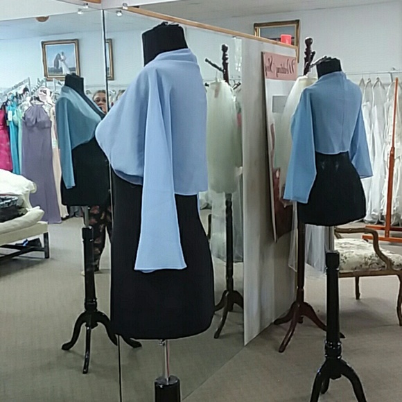 CORNFLOWER Bolero Jacket Georgette - Picture 3 of 3